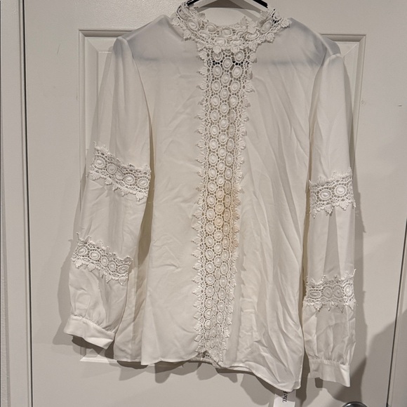Anne Fontaine Tops - Anne Fontaine White Lace Blouse